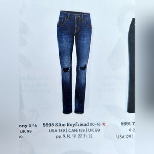Cabi slim boyfriend jeans (belt sold separately)
